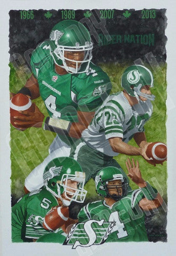 Roughriders Grey Cup Championship Quarterbacks Print - Art of Glen Green