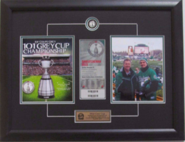 Custom Frame with Game Day Ticket - 2013 Grey Cup Champions